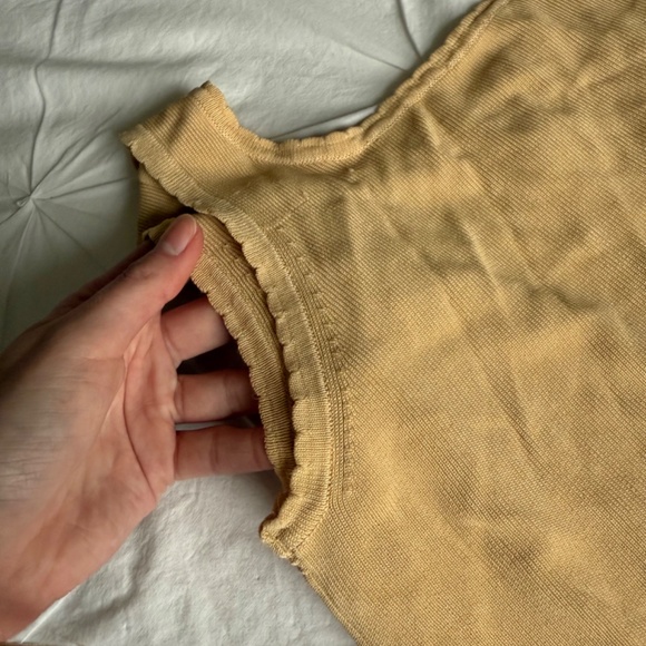 y2k floral yellow knit sleeveless tank - Picture 5 of 6